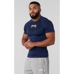 YoungLA #4041 Men's Size Large Navy Blue Warrior Compression T Shirt  NEW W/TAGS